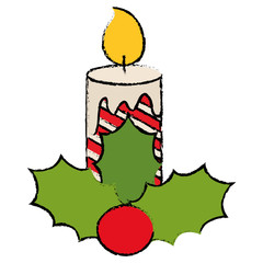 christmas candles decorative icon vector illustration design