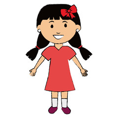 cute little girl avatar character vector illustration design