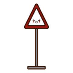 blank road sign cute kawaii cartoon vector illustration