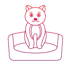 cat on bed cartoon pet icon image vector illustration design 