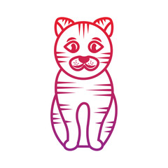striped cat cartoon pet icon image vector illustration design 