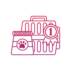 pet transporter award ribbon food icon image vector illustration design 