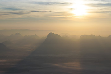 lSunset andscape from Phu kradueng National Park, LOEI, Thailand