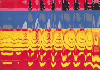 Corrugated abstract background. Poster color on paper and created by scanner. Multicolored background. Modern art. Contemporary art. Abstract art.