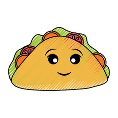 kawaii sandwich vector illustration