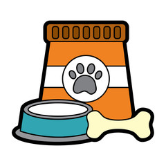 food bowl and bone pet icon image vector illustration design 