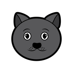 cat face cartoon pet icon image vector illustration design 