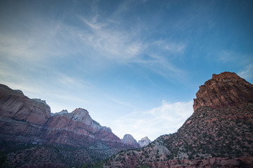 mountains and sky at Zion National Park, Utah