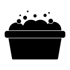 bathtub with foam icon image vector illustration design  black