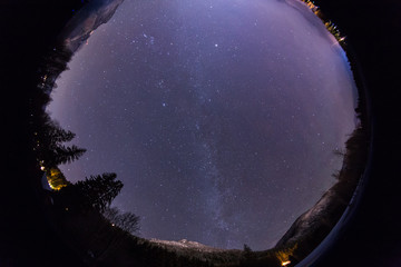 360 degree view of dark night sky