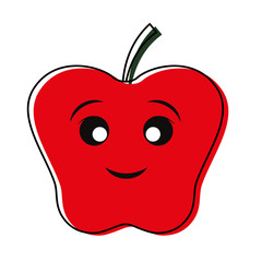 kawaii apple vector illustration
