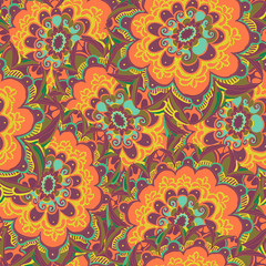 Abstract floral seamless pattern