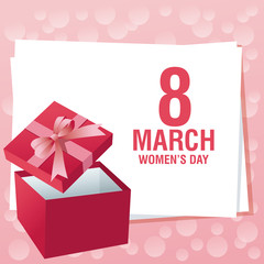 Womens day pink card icon vector illustration graphic design