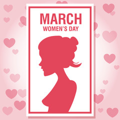 Womens day pink card icon vector illustration graphic design