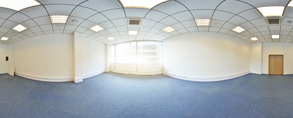 Spherical 360 degrees panorama projection, panorama in interior empty room in modern flat...