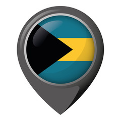 Icon representing location pin with the flag of Barbados. Ideal for catalogs of institutional materials and geography