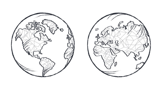 Earth Planet Model Icon Vector Illustration
