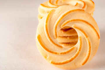 biscuit shortbread on white surface close-up