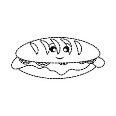 kawaii sandwich vector illustration