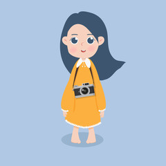 Cute girl with her camera