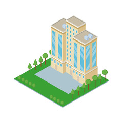 Isometric building 3d icon vector illustration graphic design