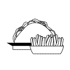 sandwich with  french fries   vector illustration