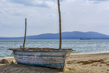 boat on the beach of Burgas