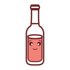 kawaii beer bottle   vector illustration