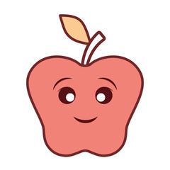 kawaii apple vector illustration