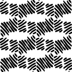 Black and White Seamless Ethnic Pattern