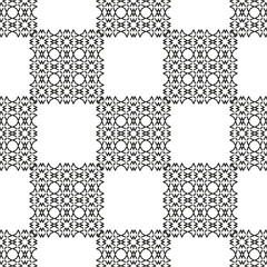 Black and White Seamless Ethnic Pattern