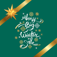 Very Big Winter Sale Inscription on Snowflakes