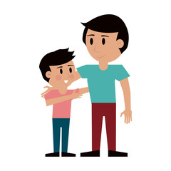 Fototapeta premium Young man with kid icon vector illustration graphic design