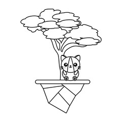 cute animals and tree