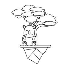 cute animals and tree