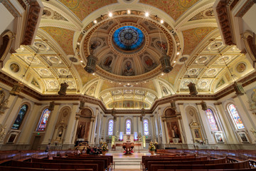 Fototapeta na wymiar Interior of Cathedral Basilica of St. Joseph Church in downtown San Jose, California. 