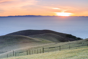 Silicon Valley Views from Sierra Vista Open Space Preserve. San Jose, Santa Clara County,...