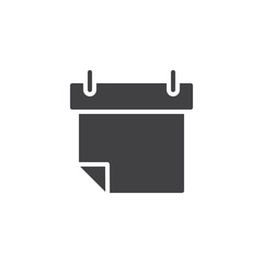 Calendar icon vector, filled flat sign, solid pictogram isolated on white. Agenda symbol, logo illustration.