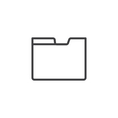 Folder line icon, outline vector sign, linear style pictogram isolated on white. Symbol, logo illustration. Editable stroke