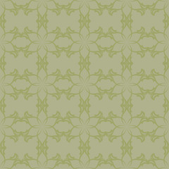 Olive green floral seamless pattern