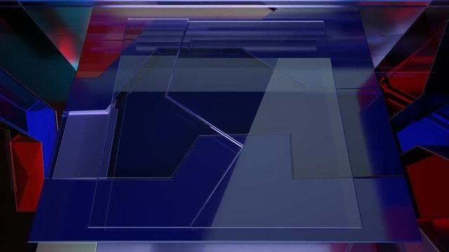 Broadcast Intro BG.Broadcast finance, banking and news report.Futuristic technology stock market, background template.3D glass Render.Infographic sci fi elements animation.Red Blue - Powered by Adobe