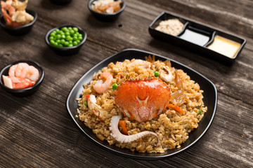 tasty japanese food on table