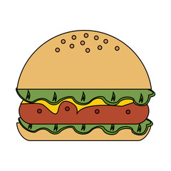 Hamburger fast food icon vector illustration graphic design