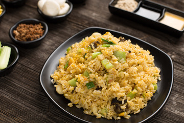 tasty japanese food on table