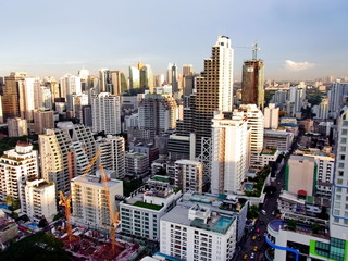 Top view of more building in business zone from center of Bangkok Thailand