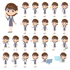 Gray suit business women Bad condition_1