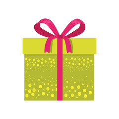 Gift Box with Decorative Drawing on Wrapping Paper