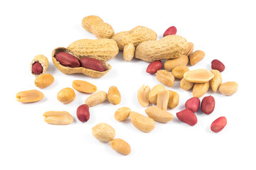 Peanuts isolated on white background