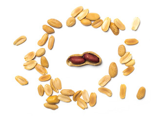 Peanuts isolated on white background