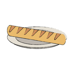 Baguette french bread icon vector illustration graphic design